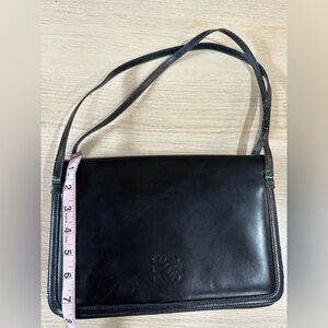 LOEWE 1846 Vintage Black Leather Shoulder Bag